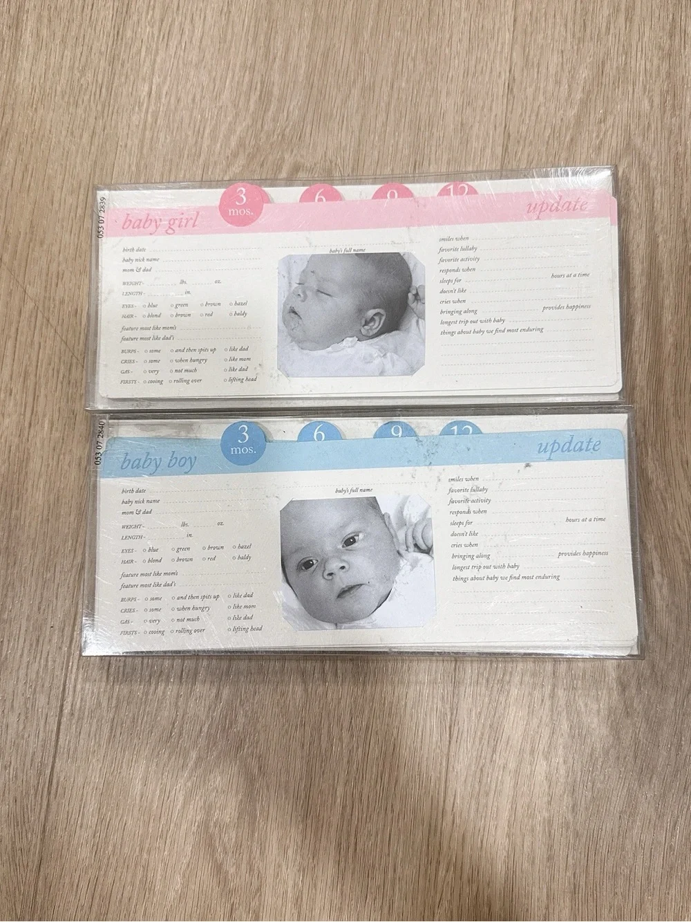 Baby Milestone Photo Cards and Set - Pink & Blue
